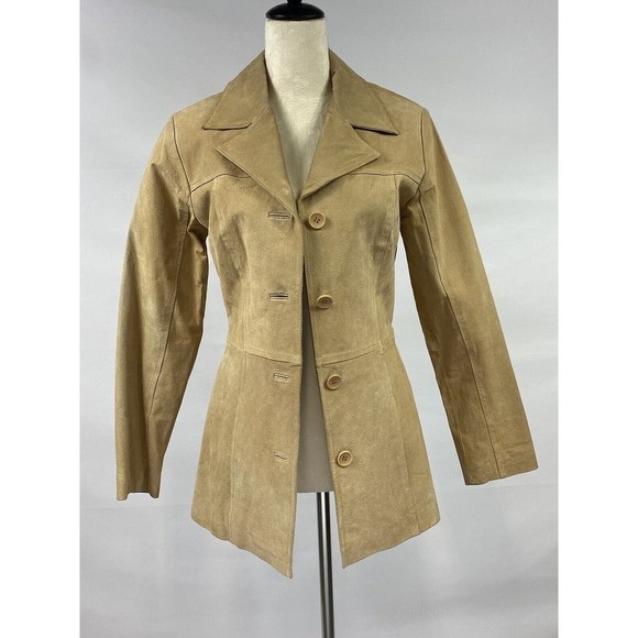Women's Tan Leather Jacket - Picture 2 of 16